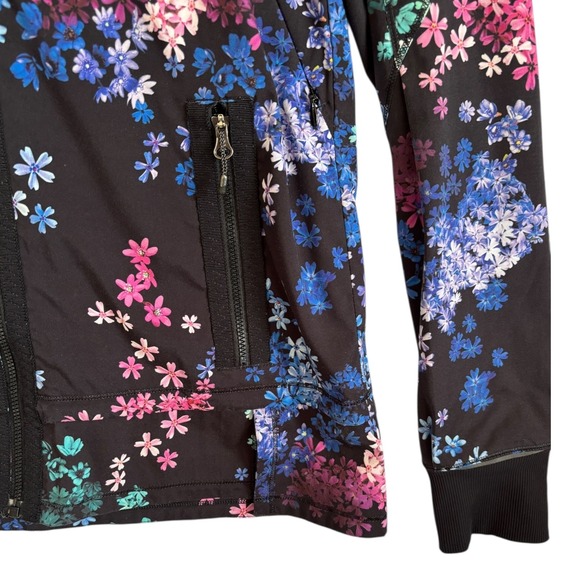 Lululemon Run Bandit Hooded Zip Jacket Petal Pop Black Floral Sz 6 Activewear - Picture 4 of 7